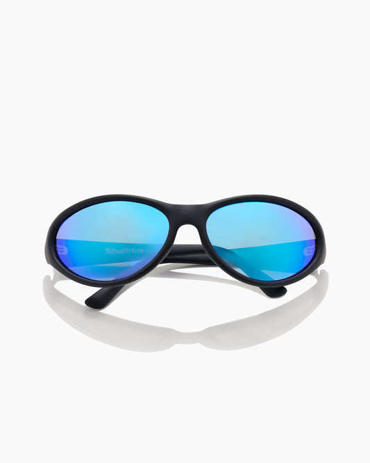 MORPHINE MATTE BLACK / BLUE REFL POLARIZED