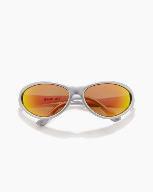 MORPHINE MATTE CHROME / ORANGE REFL POLARIZED